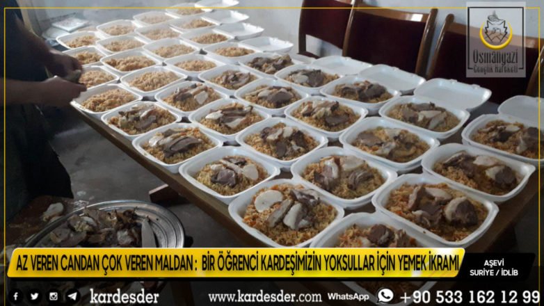 Bir öğrenci kardeşimizin yoksullar için yemek ikramı 02