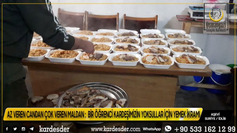 Bir öğrenci kardeşimizin yoksullar için yemek ikramı 03