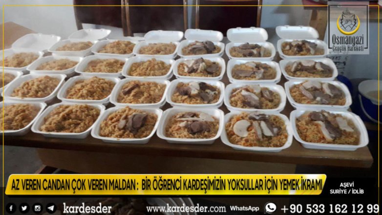 Bir öğrenci kardeşimizin yoksullar için yemek ikramı 04