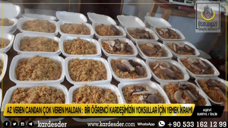 Bir öğrenci kardeşimizin yoksullar için yemek ikramı 06