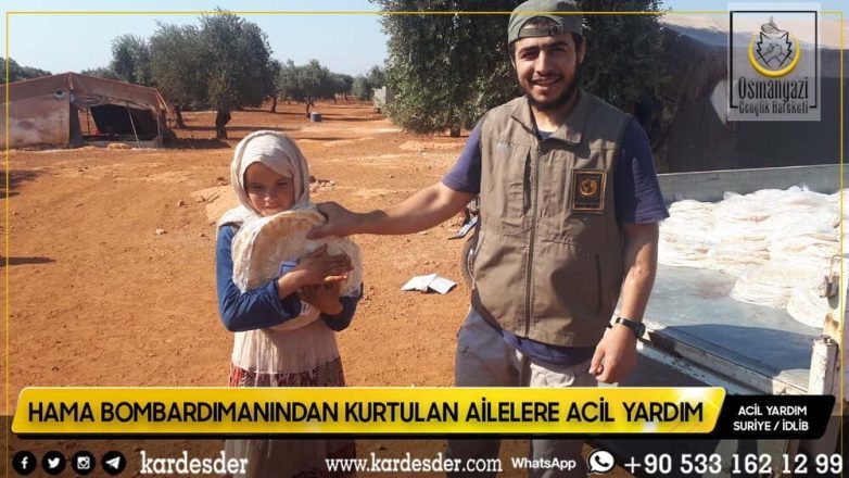 Bombardımanından kurtulan zeytinlik arazilere yerleşen halka ekmek dağıtımımız devam ediyor 10