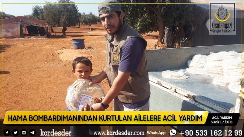 Bombardımanından kurtulan zeytinlik arazilere yerleşen halka ekmek dağıtımımız devam ediyor 12