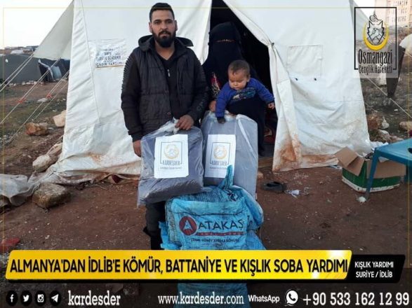 almanyadan İdlİbe kÖmÜr battanİye ve kiŞlik soba yardimi 10