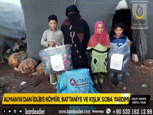 almanyadan İdlİbe kÖmÜr battanİye ve kiŞlik soba yardimi 15