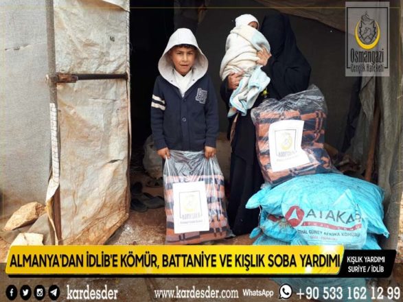 almanyadan İdlİbe kÖmÜr battanİye ve kiŞlik soba yardimi 22