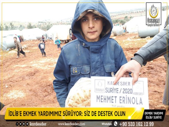 idlib e gunluk 500 ekmek yardimimiz suruyor siz de destek olun 04