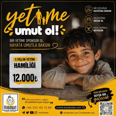 Yetime Umut Ol — 1 yıllık yetim hamiliği afişi